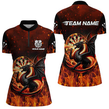 Load image into Gallery viewer, Dartboard Fire Flame Custom 3D Printed Dragon Darts Shirts For Women, Uniform For Dart Team Player TDM1840