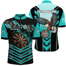 Load image into Gallery viewer, Personalized Turquoise Dartboard Light Custom Eagle Darts Shirts For Men, Darts Apparel Jerseys TDM2050
