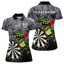 Load image into Gallery viewer, Personalized Green Funny Crocodilian Grunge Darts Shirts For Women, Darts Team Jerseys, Darts Gifts TDM3244