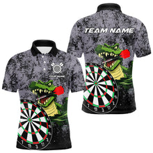 Load image into Gallery viewer, Personalized Green Funny Crocodilian Grunge Darts Shirts For Men, Darts Team Jerseys, Darts Gifts TDM3244