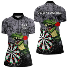 Load image into Gallery viewer, Personalized Green Funny Crocodilian Grunge Darts Shirts For Women, Darts Team Jerseys, Darts Gifts TDM3244