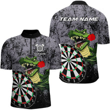 Load image into Gallery viewer, Personalized Green Funny Crocodilian Grunge Darts Shirts For Men, Darts Team Jerseys, Darts Gifts TDM3244