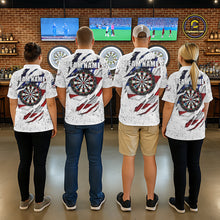 Load image into Gallery viewer, White Grunge American Flag Darts Shirt For Men Custom Patriotic Darts Team Jersey Polo &amp; 1/4 Zip TDM5958