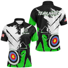 Load image into Gallery viewer, Personalized Grunge Archery Polo And 1/4 Zip Shirts For Men Custom Archery Team Jerseys |Green TDM2055
