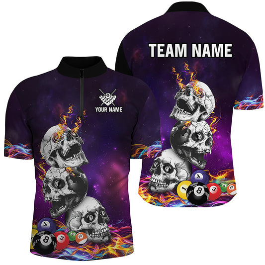 Personalized Funny Skull Colorful Billiard Balls Jerseys For Men Custom Unique 3D Billiard Shirts TDM2059