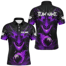 Load image into Gallery viewer, Personalized Dragon 8 Ball Fire 3D Billiard Shirts For Men, Billiard League Team Jerseys |Purple TDM2538