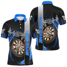 Load image into Gallery viewer, Personalized Blue Swirl Darts Board Heartbeat Line Men Dart Shirts Custom Dart Jerseys Team Uniform TDM3024