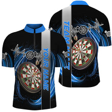 Load image into Gallery viewer, Personalized Blue Swirl Darts Board Heartbeat Line Men Dart Shirts Custom Dart Jerseys Team Uniform TDM3024