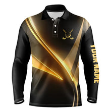 Load image into Gallery viewer, Yellow And Black Geometric Men Golf Shirt Short Sleeve Polo Shirts Custom Men Golf Tops Gifts TDM3260