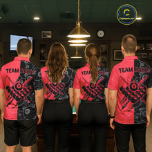 Load image into Gallery viewer, Custom Grunge Black And Red  8 Ball Billiard Shirt For Women, Pool Team Jersey Polo &amp; 1/4 Zip TDM5961