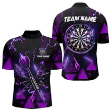 Load image into Gallery viewer, Purple Darts Arrow Thunder Lightning Dart Shirts For Men Custom Dart Team Jerseys Polo &amp; 1/4 Zip TDM3764