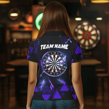 Load image into Gallery viewer, Blue Darts Arrow Thunder Lightning Dart Shirts For Women Custom Dart Team Jerseys Polo &amp; 1/4 Zip TDM3765