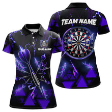 Load image into Gallery viewer, Blue Darts Arrow Thunder Lightning Dart Shirts For Women Custom Dart Team Jerseys Polo &amp; 1/4 Zip TDM3765