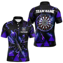 Load image into Gallery viewer, Blue Darts Arrow Thunder Lightning Dart Shirts For Men Custom Dart Team Jerseys Polo &amp; 1/4 Zip TDM3765