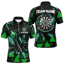 Load image into Gallery viewer, Green Darts Arrow Thunder Lightning Dart Shirts For Men Custom Dart Team Jerseys Polo &amp; 1/4 Zip TDM3766