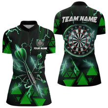 Load image into Gallery viewer, Green Darts Arrow Thunder Lightning Dart Shirts For Women Custom Dart Team Jerseys Polo &amp; 1/4 Zip TDM3766