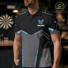 Load image into Gallery viewer, Personalized Holographic Darts Jersey Custom Darts Shirt For Men Team Polo &amp; Quarter Zip Shirt TDM6126
