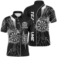 Load image into Gallery viewer, Personalized Black Break Glass 3D Darts Shirts For Men Custom Dart League Shirts Best Darts Jersey TDM2275