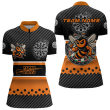 Load image into Gallery viewer, Black Orange Darts Bee Custom Name Darts Shirts For Women, Funny Darts Apparel, Best Darts Gifts TDM3263
