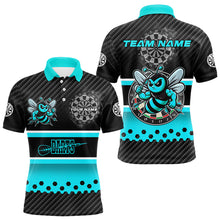 Load image into Gallery viewer, Black And Cyan Darts Bee Custom Name Darts Shirts For Men, Funny Darts Apparel, Best Darts Gifts TDM3264