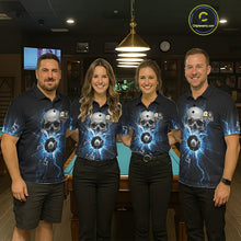 Load image into Gallery viewer, Blue Billiard 8 Ball &amp; 9 Ball Skull Pool Shirt For Men Custom Glass Break Billiard Team Jersey TDM5513