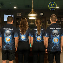 Load image into Gallery viewer, Blue Billiard 8 Ball &amp; 9 Ball Skull Pool Shirt For Men Custom Glass Break Billiard Team Jersey TDM5513