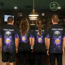 Load image into Gallery viewer, Purple Billiard 8 Ball &amp; 9 Ball Skull Pool Shirt For Men Custom Glass Break Billiard Team Jersey TDM5514
