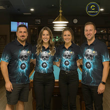 Load image into Gallery viewer, Turquoise Billiard 8 Ball &amp; 9 Ball Skull Pool Shirt For Men Custom Glass Break Billiard Team Jersey TDM5515