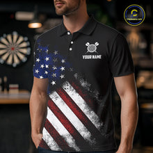 Load image into Gallery viewer, Vintage American Flag Eagle Darts Shirt For Men Custom Patriotic Darts Team Jersey Polo &amp; 1/4 Zip TDM5968