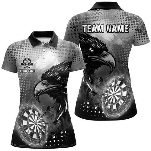 Personalized Grey Dartboard Fire Custom Eagle Darts Shirts For Women, Cool Darts Team Jerseys TDM1864