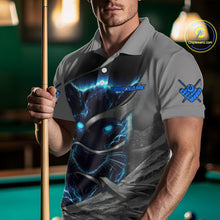 Load image into Gallery viewer, Personalized Panther Lightning 3D Billiard Balls Pool Shirts For Men, Billiard League Jerseys |Blue TDM2790