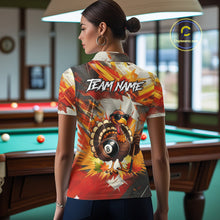 Load image into Gallery viewer, Personalized Funny Turkey 8 Ball Billiard Shirt For Women Custom Thanksgiving Pool Team Jersey TDM5049