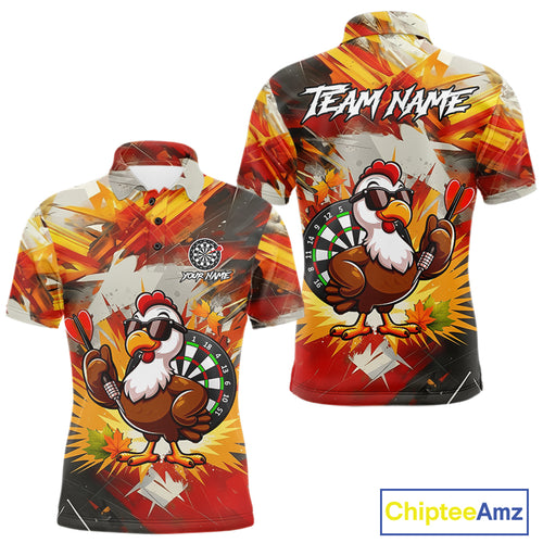 Personalized Funny Turkey Dartboard Shirt For Men Custom Thanksgving Darts Jersey, Darts Gift TDM5050