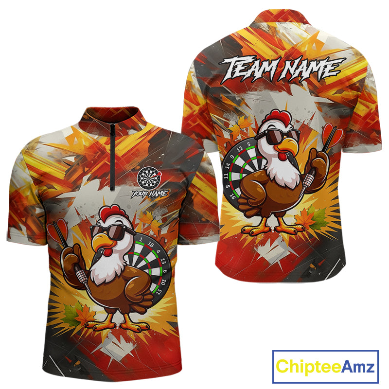 Personalized Funny Turkey Dartboard Shirt For Men Custom Thanksgving Darts Jersey, Darts Gift TDM5050