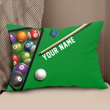 Load image into Gallery viewer, Personalized Green Billiard Table 3D Printed Throw Pillow Billiard Gifts TDM0780