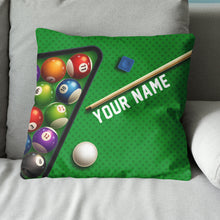 Load image into Gallery viewer, Personalized Green Billiard Table 3D Printed Throw Pillow Billiard Gifts TDM0780