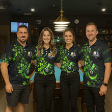 Load image into Gallery viewer, Green Luckiest Shamrock 8 &amp; 9 Ball Billiard Shirt For Women Custom St Patrick Day Pool Team Jersey TDM5780