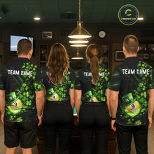 Load image into Gallery viewer, Green Luckiest Shamrock 8 &amp; 9 Ball Billiard Shirt For Women Custom St Patrick Day Pool Team Jersey TDM5780