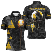 Load image into Gallery viewer, Funny Death Skeleton Ball 9 Fire Custom Camo Men Billiard Shirts, Best 9 Ball Pool Jerseys TDM2071