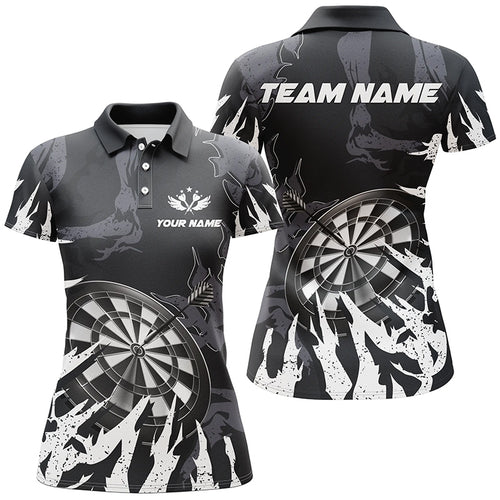 Personalzied Darts Board White Grunge Style 3D Women Darts Polo Shirts Custom Darts Team Jerseys TDM1300