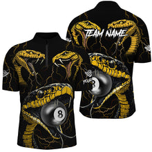 Load image into Gallery viewer, Yellow Black Funny Snakes 8 Ball Pool Custom Men Billiard Shirts, Unique Billiard Jerseys Apparel TDM2321