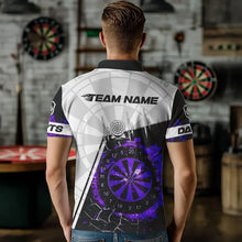Load image into Gallery viewer, Custom Break Glass Purple Darts Shirt With Pocket Option For Men, Darts Jersey TDM3774