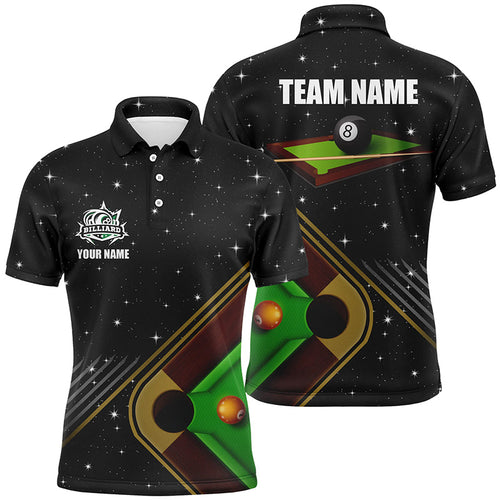 Personalized Billiard Pool Table Custom 3D Men Polo Shirts, 8 Ball Funny Pool League Shirts TDM0621