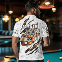 Load image into Gallery viewer, Billiard Ball Retro US Flag White Grunge Billiard Shirt For Men Custom 8 Ball Pool Billiard Jersey TDM3636
