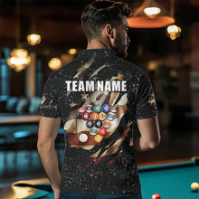 Load image into Gallery viewer, Billiard Ball Retro US Flag Black Grunge Billiard Shirt For Men Custom 8 Ball Pool Billiard Jersey TDM3637
