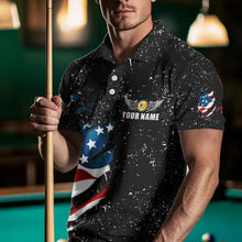 Load image into Gallery viewer, Black Grunge Eagle American Flag Custom 9 Ball Pool Men&#39;s Billiard Shirts, Billiard Team Jerseys TDM3779