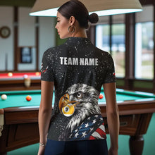 Load image into Gallery viewer, Black Grunge Eagle American Flag Custom 9 Ball Pool Women&#39;s Billiard Shirts, Billiard Team Jerseys TDM3779