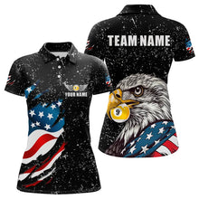Load image into Gallery viewer, Black Grunge Eagle American Flag Custom 9 Ball Pool Women&#39;s Billiard Shirts, Billiard Team Jerseys TDM3779