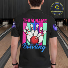 Load image into Gallery viewer, Custom Neon Bowling Shirt For Men, Funny Strike Bowling Team Jersey Polo &amp; Quarter Zip Shirts TDM6169