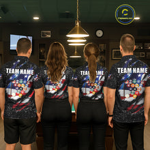 Load image into Gallery viewer, Black Grunge US Flag Eagle Billiard Shirt For Men Custom 8 Ball Pool Team Jersey Polo &amp; 1/4 Zip TDM6404